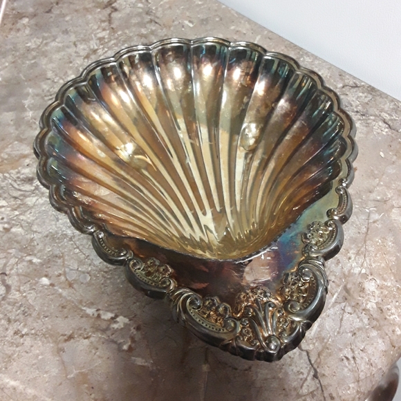 Other - Antique Vintage Seashell Silver Plated Dish